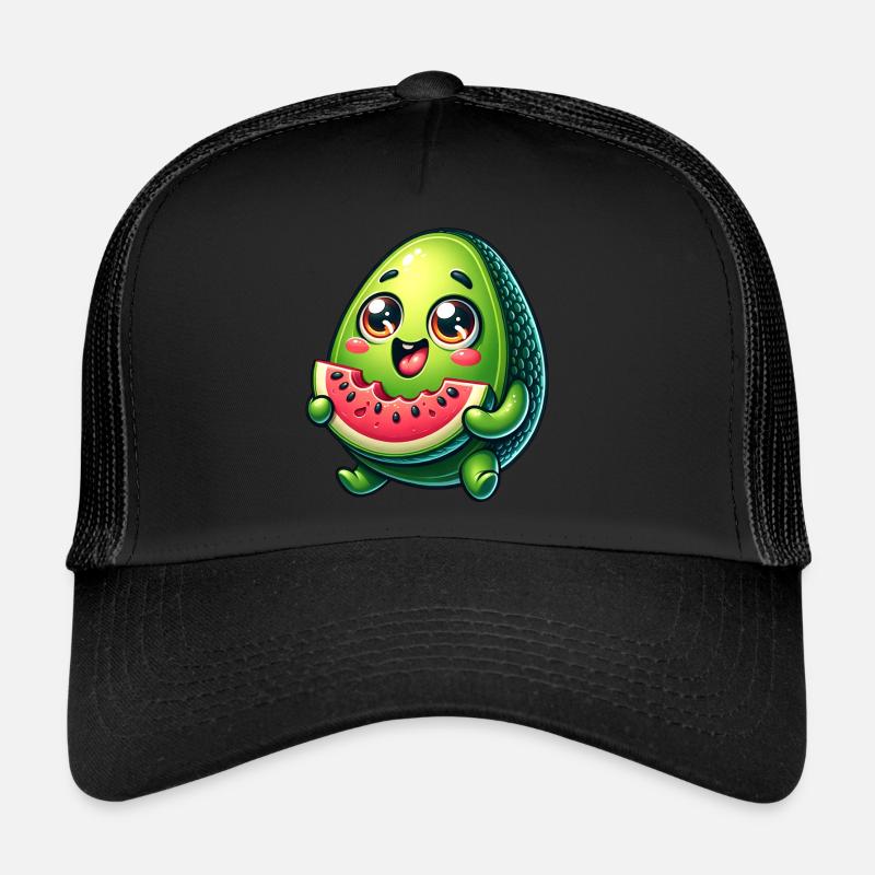 Avocado & Wassermelone Süßes Comic Trucker Cap