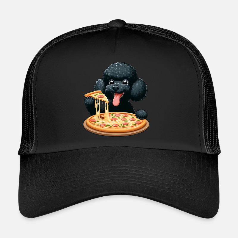 Caniche comique avec pizza Casquette trucker 