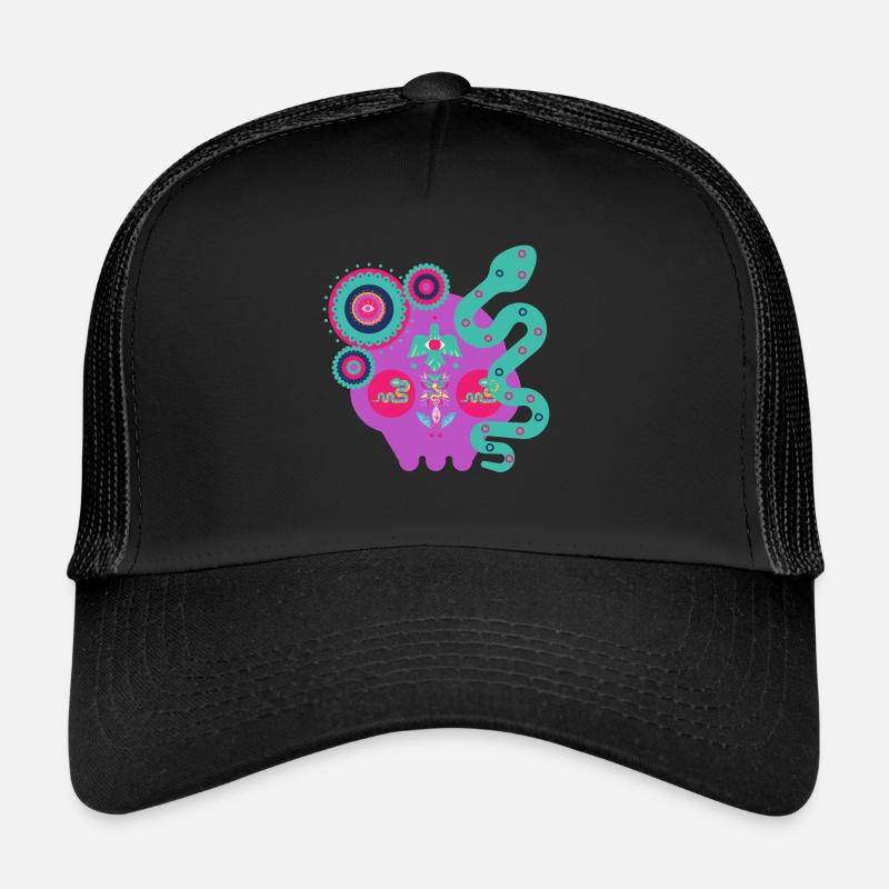 Abstract Serpent Form - Trucker Cap - black/black