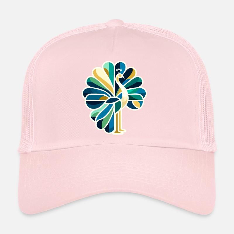 Abstrakter Pfau mit leuchtenden Farben Trucker Cap