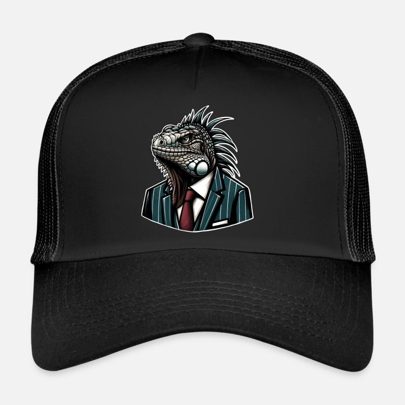 Iguana in a suit Trucker Cap