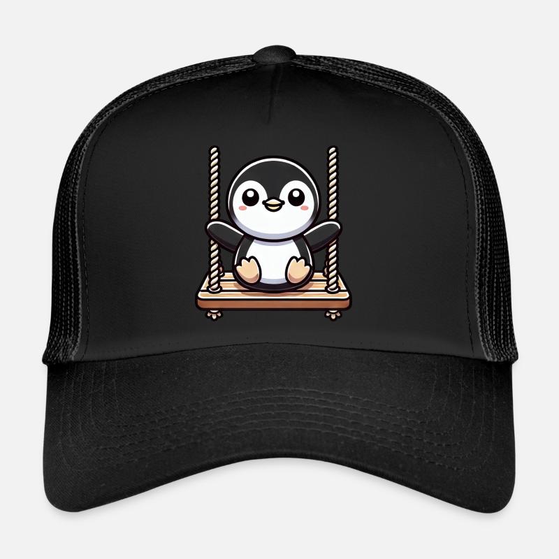 Mignon pingouin balançoire dessin animé aire de jeux Casquette trucker 