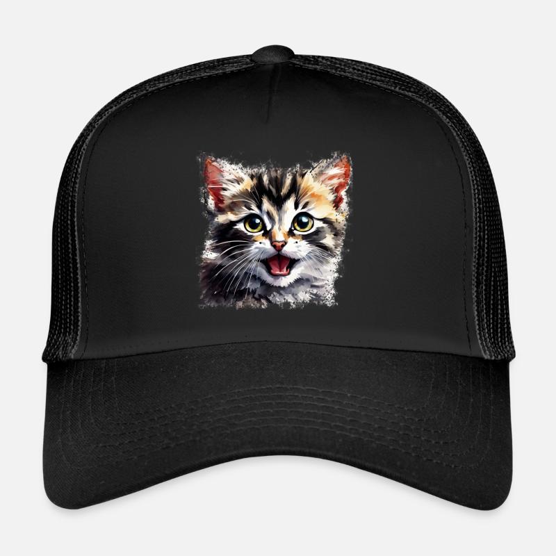 Mignon design de chaton à l’aquarelle n°005 Casquette trucker 