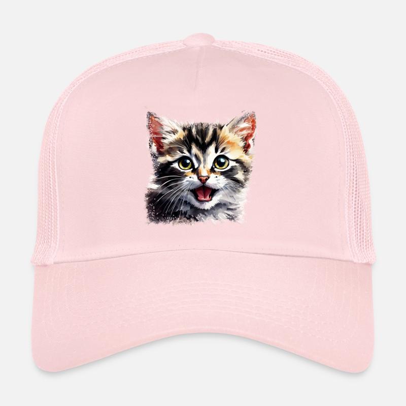 Mignon design de chaton à l’aquarelle n°005 Casquette trucker 