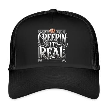 Creepin' It Real - Elegant Halloween Shirt - Trucker Cap - black/black - Front
