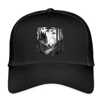 Dark Forest, Dark Woods, Nature Lovers - Trucker Cap - black/black - Front
