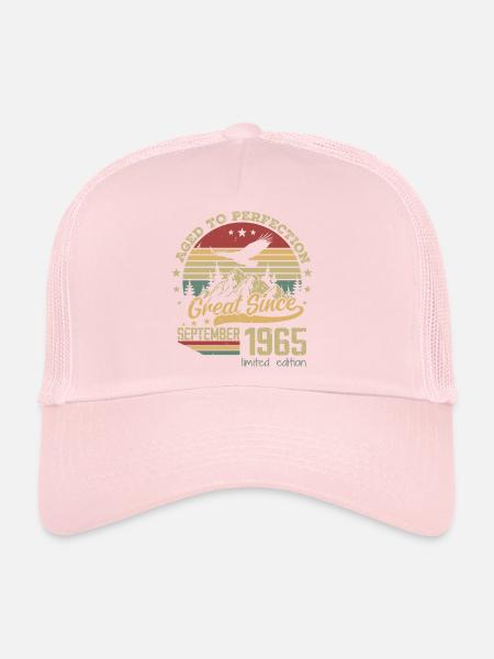 59 years old Aged to Perfection born: September 1965 - Trucker Cap - pale pink - Front