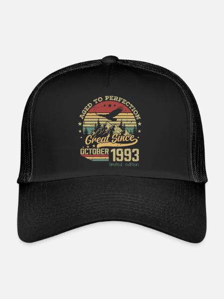 31 years old Aged to perfection born: October 1993 - Trucker Cap - black/black - Front