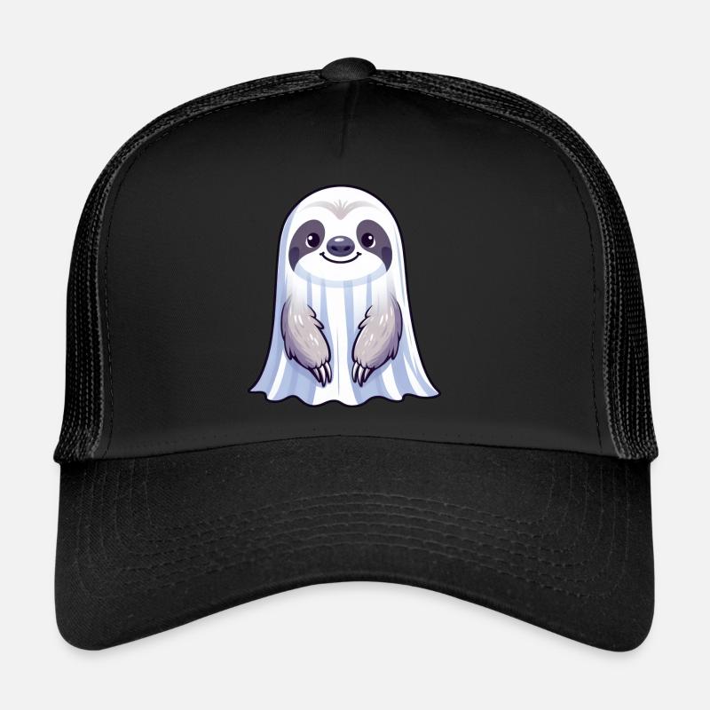 Cute Halloween Sloth Ghost Ghosts Cartoon Spu Trucker Cap