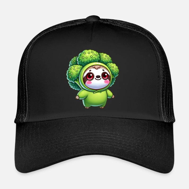 Faultier Brokkoli Gemüse Kostüm Karneval Trucker Cap