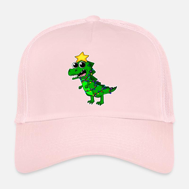 Christmas Tree Dino Dinosaur Trucker Cap