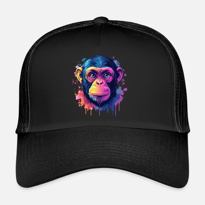 Psychedelischer Affe mit leuchtenden Farben Trucker Cap