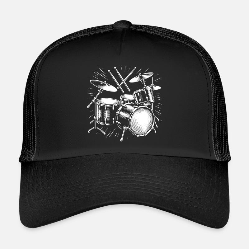 Drums Drummer Destroy Silence Rockband. Trucker Cap
