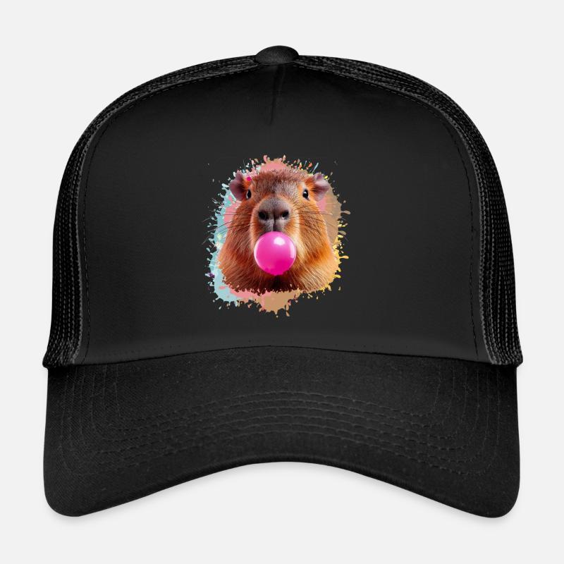 Capybara, graffiti, illustration, chewing-gum Casquette trucker 