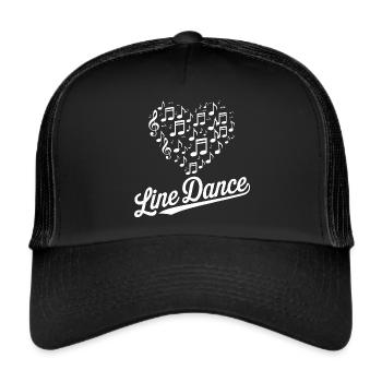 Danse en ligne Danser avec l’amour et le cœur - Casquette trucker  - noir/noir - Devant