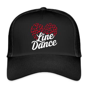 Danse en ligne Danser avec l’amour et le cœur - Casquette trucker  - noir/noir - Devant