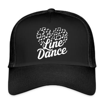 Danse en ligne Danser avec l’amour et le cœur - Casquette trucker  - noir/noir - Devant