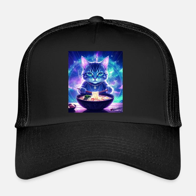 Cat ,Japan ,Kawaii,anime,ramen,night Trucker Cap