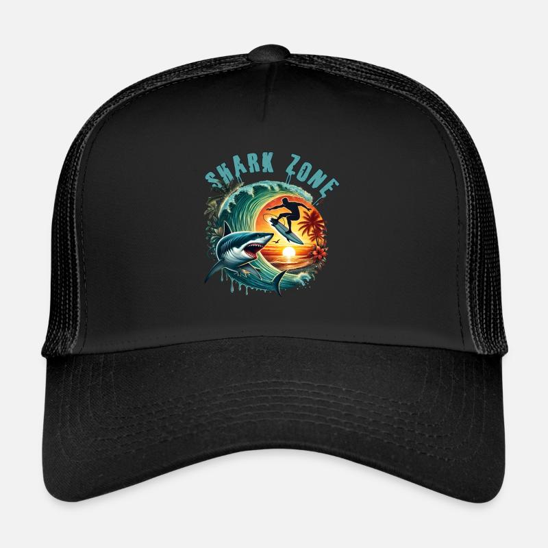 Shark Zone - Trucker Cap - Schwarz/Schwarz