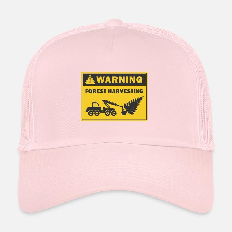Avertissement d’exploitation forestière Icône de l’arracheur de billes Casquette trucker 