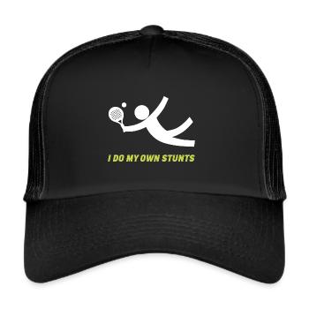 Padel Padelspieler Padeltennis Paddle Padeltrainer - Trucker Cap - Schwarz/Schwarz - Vorne