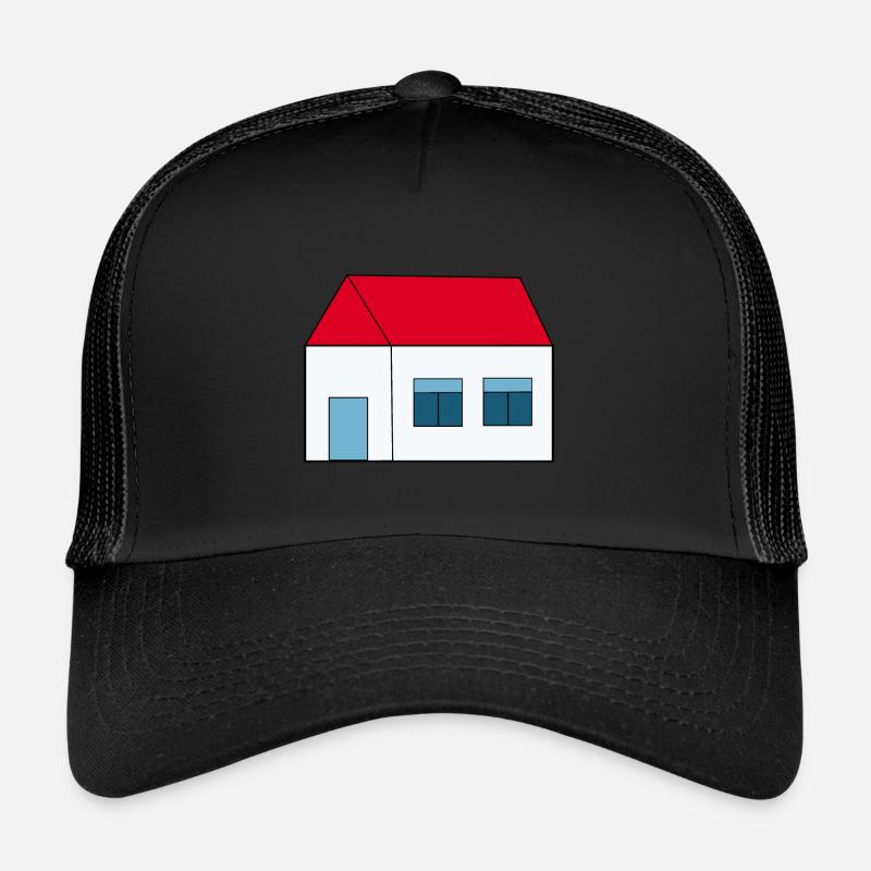 Eigenheim Häuser Immobilie - Trucker Cap - Schwarz/Schwarz