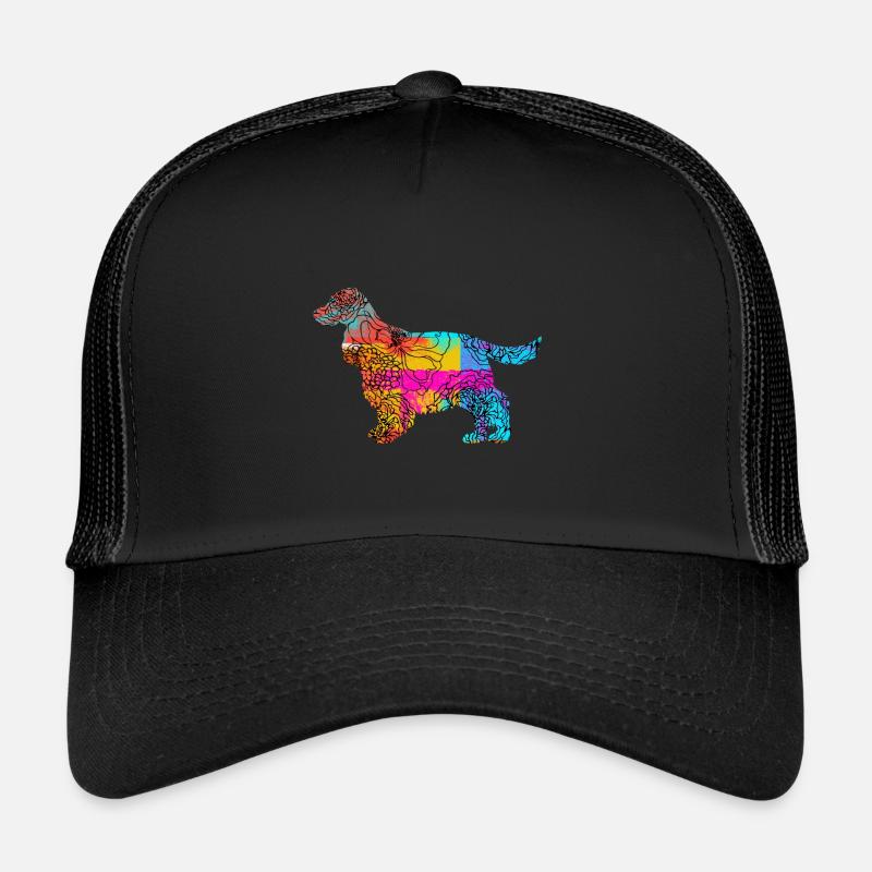 Cocker Spaniel Flowers - Trucker Cap - Schwarz/Schwarz