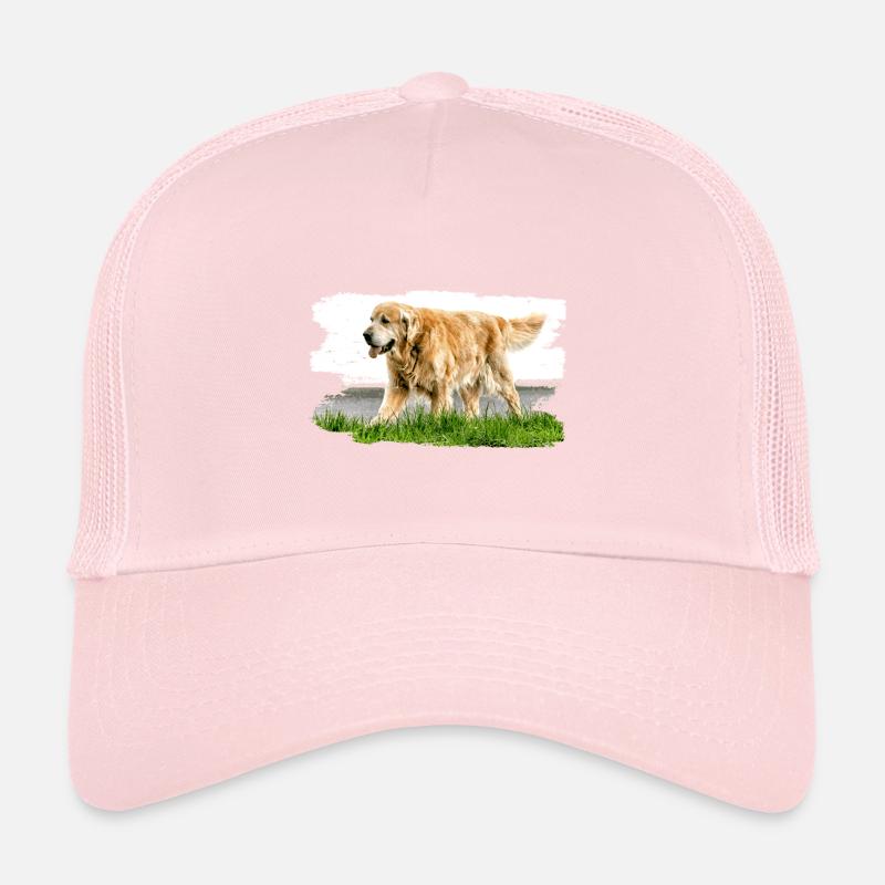 Golden Retriever has a distressed temper Trucker Cap
