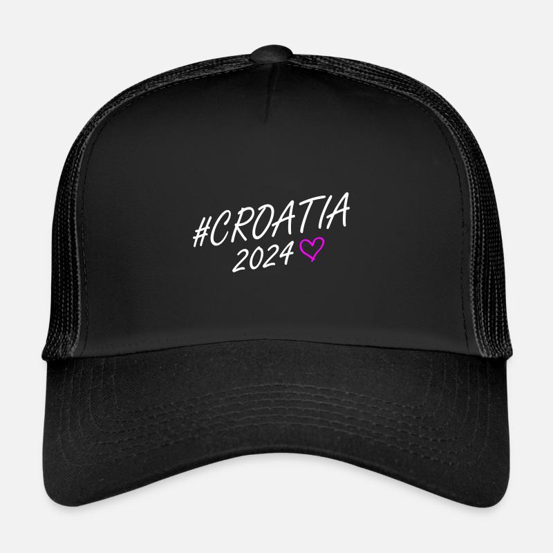 Croatia 2024 Heart Trip Trucker Cap