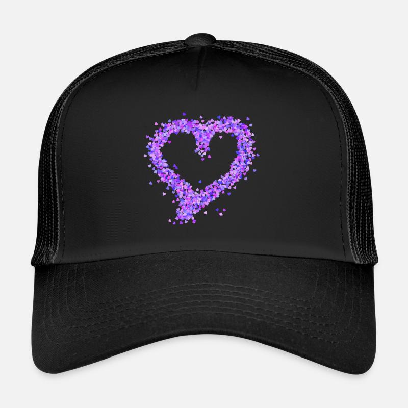Coeur violet Casquette trucker 