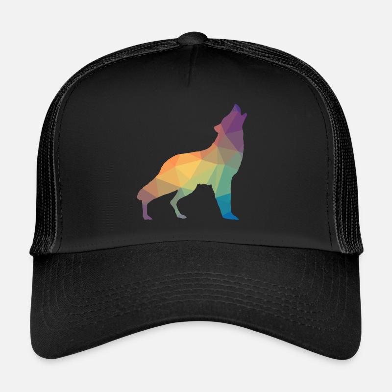 Wolf mosaic, silhouette, profile Trucker Cap