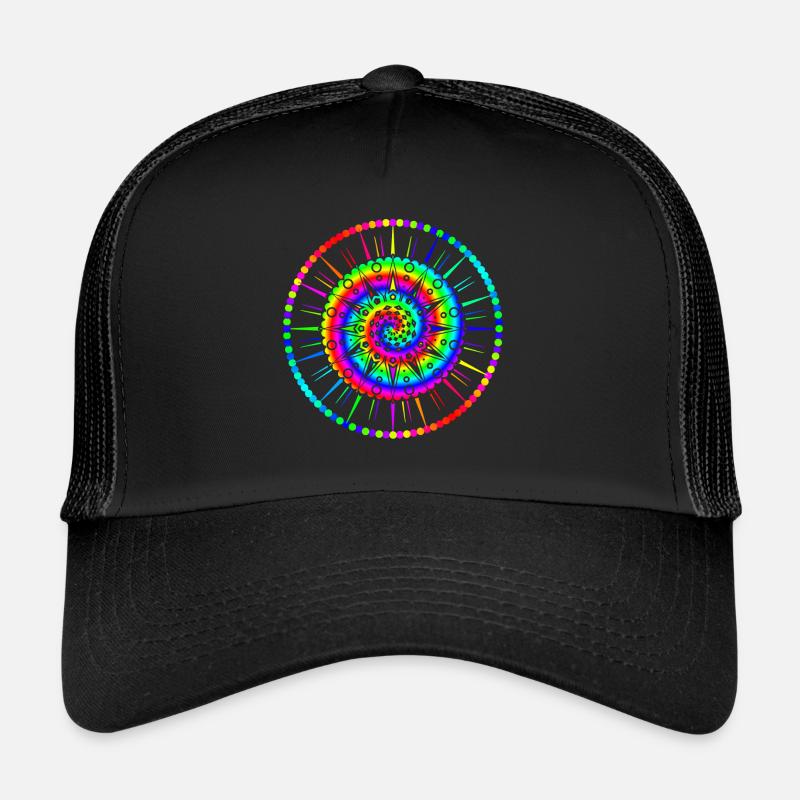 Bunte Regenbogen Mandalas & Sixties Flower Power Trucker Cap