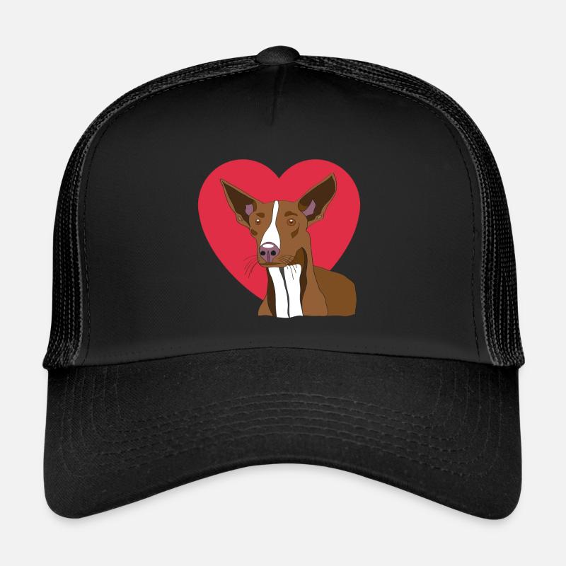 Podenco with heart - Trucker Cap - black/black