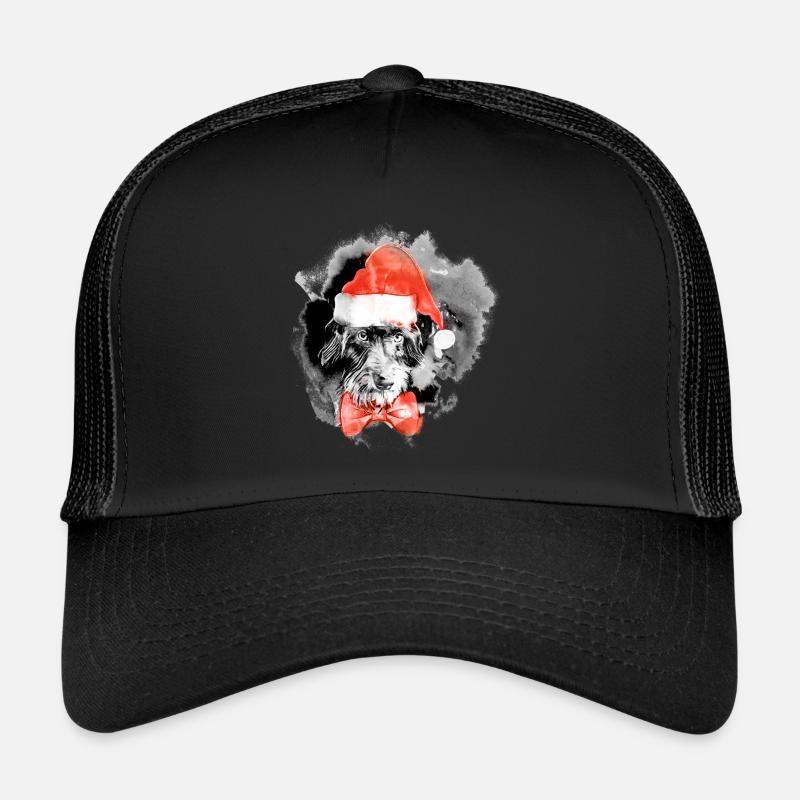 Dachshund Dachshund with Santa hat - Trucker Cap - black/black