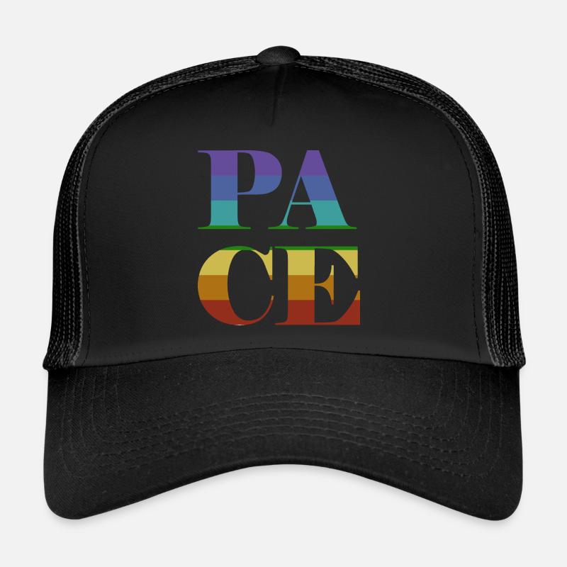 Pace in big colorful letters - Trucker Cap - black/black