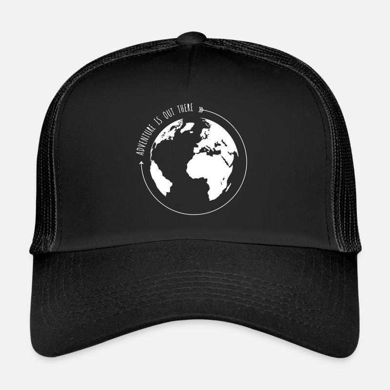GLOBE Adventure is out there vector graphic Trucker Cap