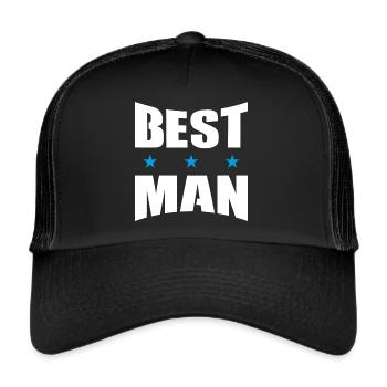 Best man best man groomsman bachelor party JGA - Trucker Cap - black/black - Front