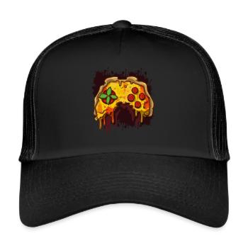 Pizza Gaming Controller Gamer - Trucker Cap - Schwarz/Schwarz - Vorne