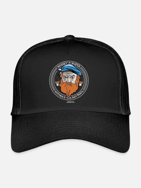 Whisky Is Water Highlander Celtic Design - Trucker Cap - black/black - Front