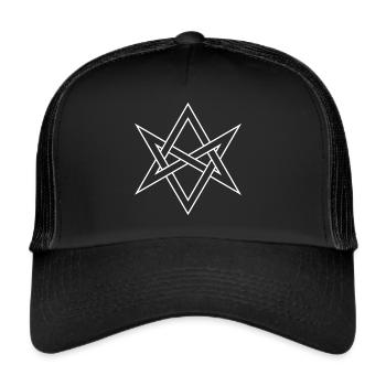 Unicursal hexagram symbol magic mysticism occult - Trucker Cap - black/black - Front