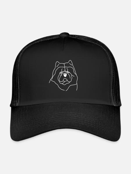 ChowChow chien lion chien chemise tshirt chien - Casquette trucker  - noir/noir - Devant