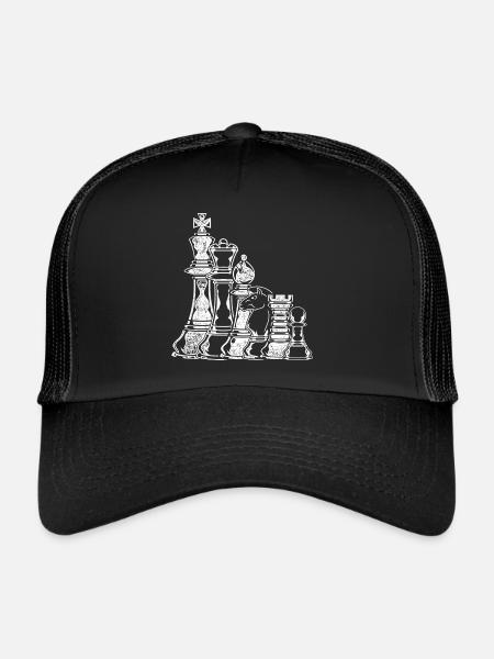 Échecs - Casquette trucker  - noir/noir