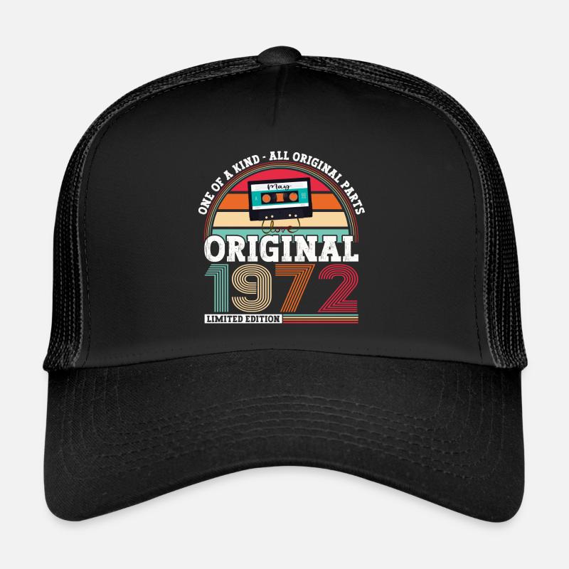Original Mai 1972 51. Geburtstag Geschenk Herren - Trucker Cap - Schwarz/Schwarz