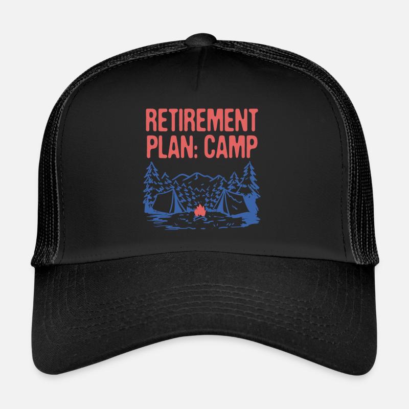 Plan de retraite Camp Retraité Camping Personnes âgées Casquette trucker 