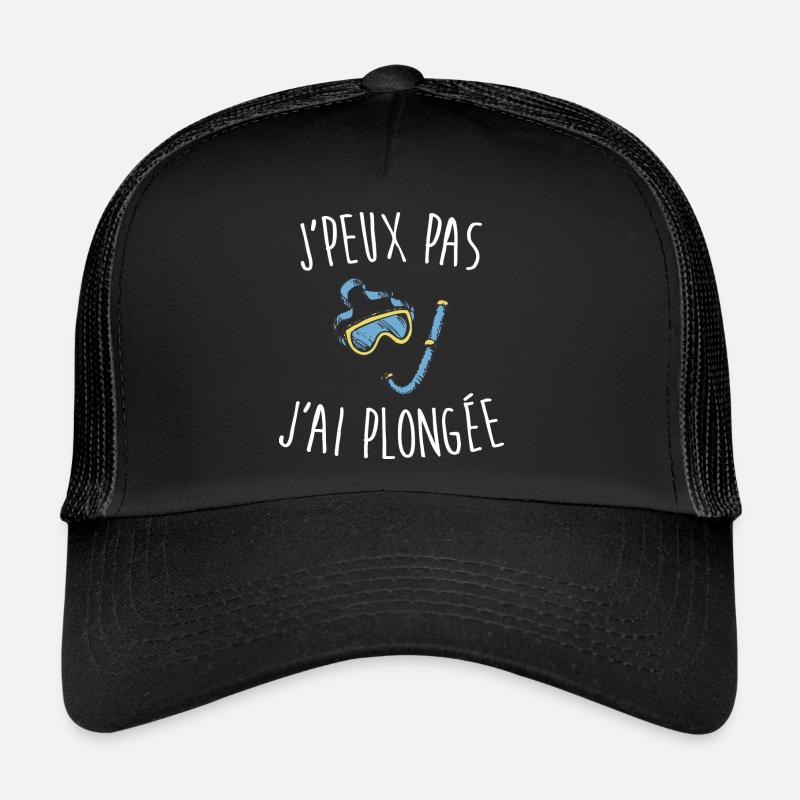 J'peux pas j'ai plongée - Casquette trucker  - noir/noir
