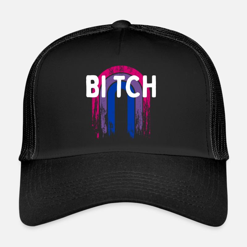 Bi tch Bisexual LGBTQ Bi Pride LGBT Girlfriend - Trucker Cap - Schwarz/Schwarz