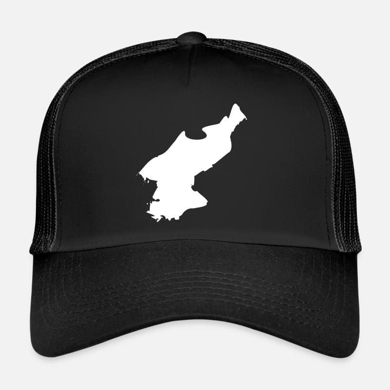 Drapeau de la carte de la Corée du Nord Casquette trucker 