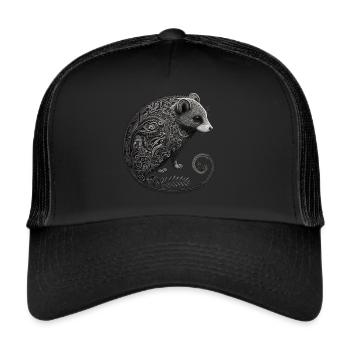 Opossum Celtique Irlandais Drôle Tendance Animaux Rat - Casquette trucker  - noir/noir - Devant