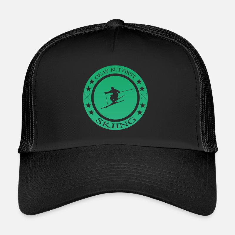 Ski fahren Geschenkidee Spruch Skiing Trucker Cap