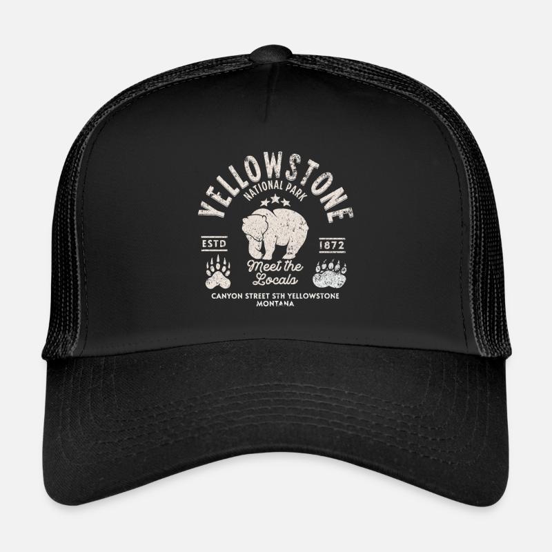 Yellowstone-Bär trifft die Einheimischen - Trucker Cap - Schwarz/Schwarz